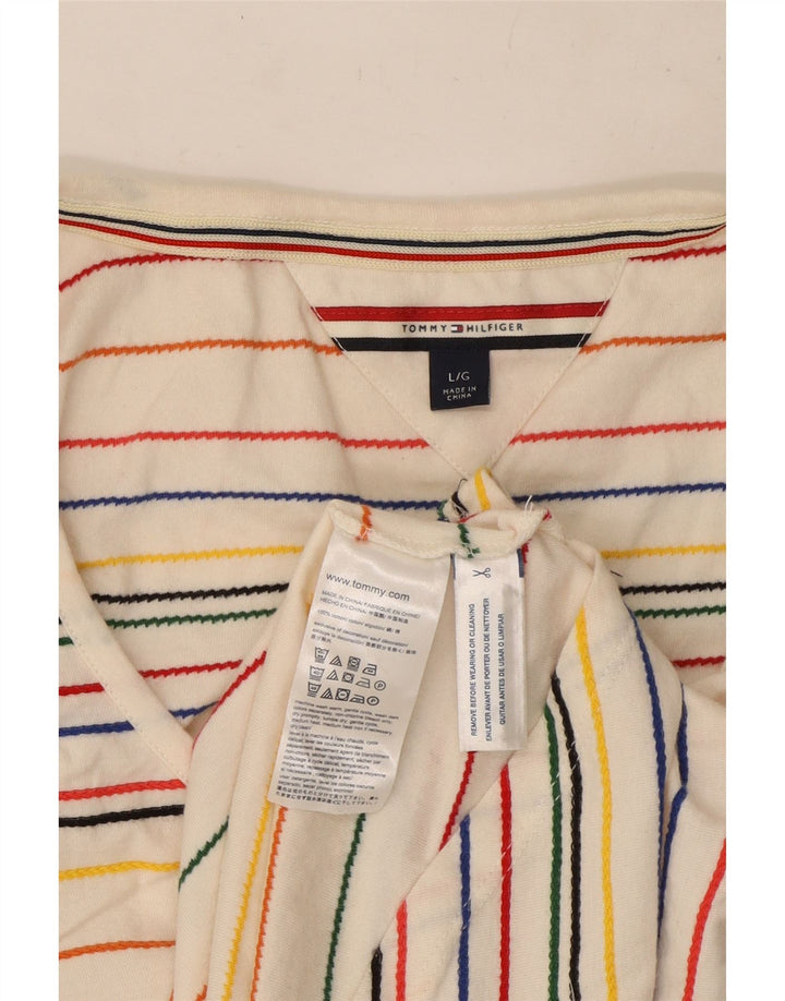 Tommy Hilfiger Damevest Top UK 14 Stor Flerfarvet Stribet Bomuld