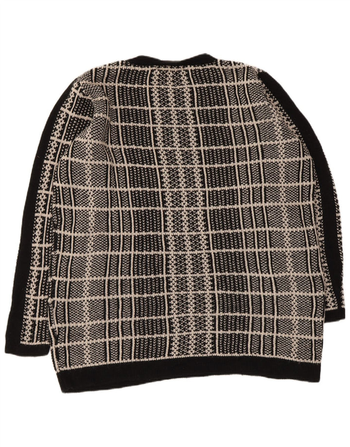 MARKS & SPENCER Dame sweater med rund hals DK 16 Stor sort ternet