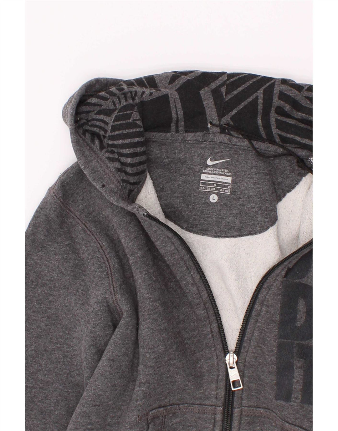 Nike Boys Graphic Zip Hoodie Sweater 6-7 Years Grå