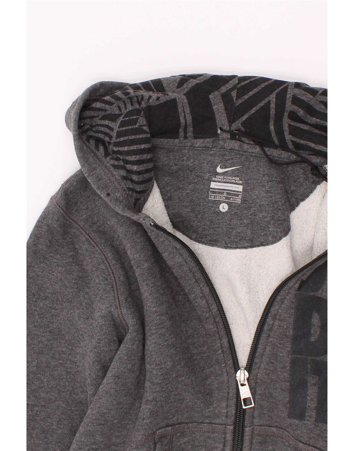 Nike Boys Graphic Zip Hoodie Sweater 6-7 Years Grå