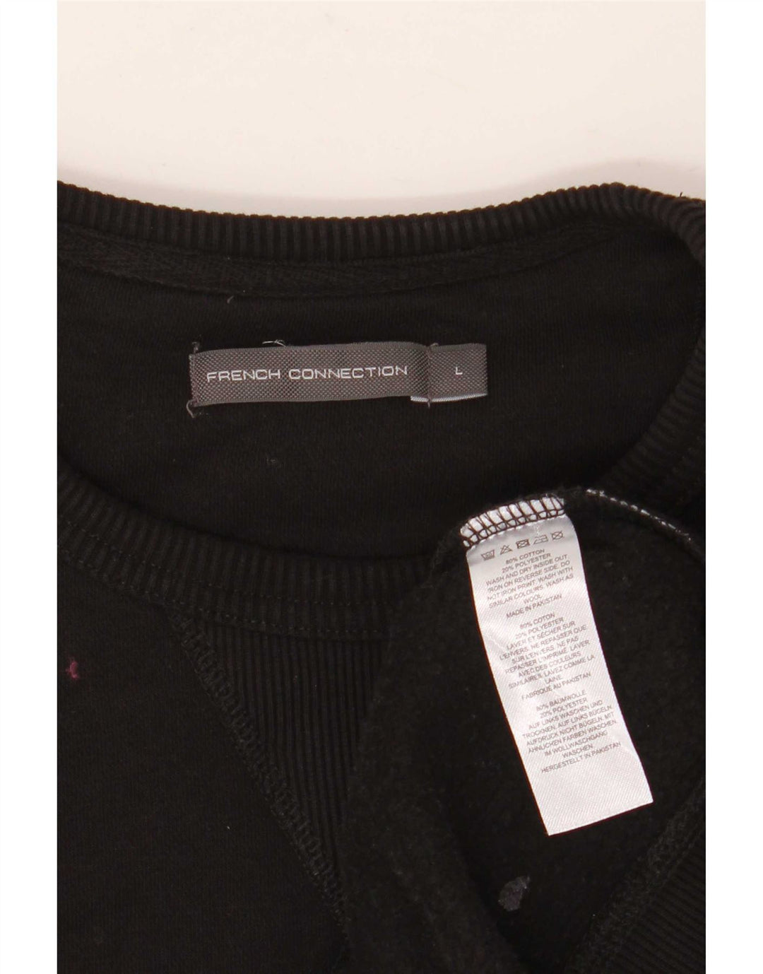 French Connection Herre Sweatshirt Jumper Stor Sort Bomuld