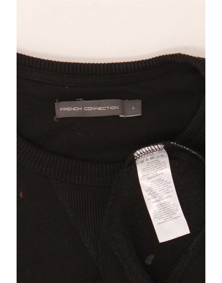 French Connection Herre Sweatshirt Jumper Stor Sort Bomuld