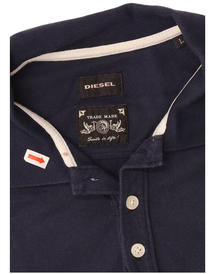 DIESEL Mens Polo Shirt Large Navy Blue
