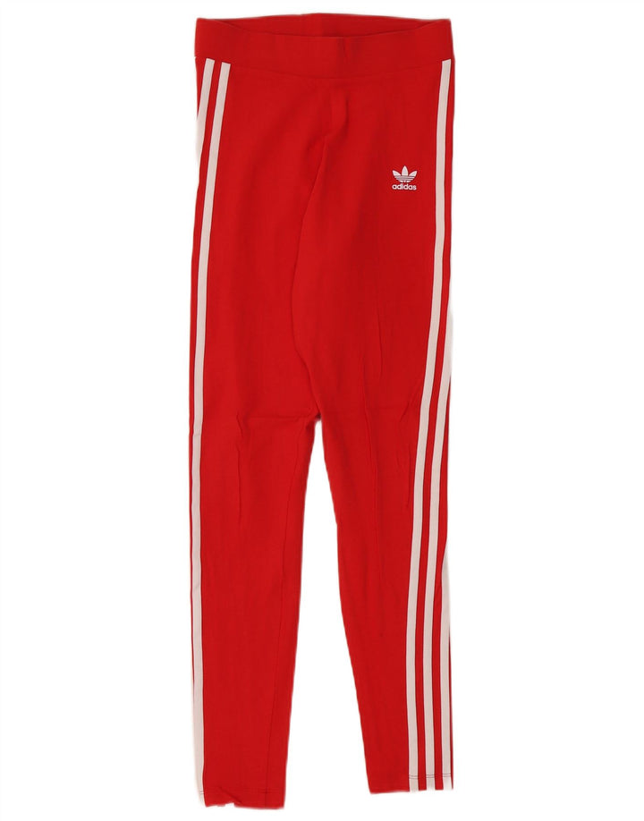 Adidas Dame Leggings UK 10 Small Red Bomuld