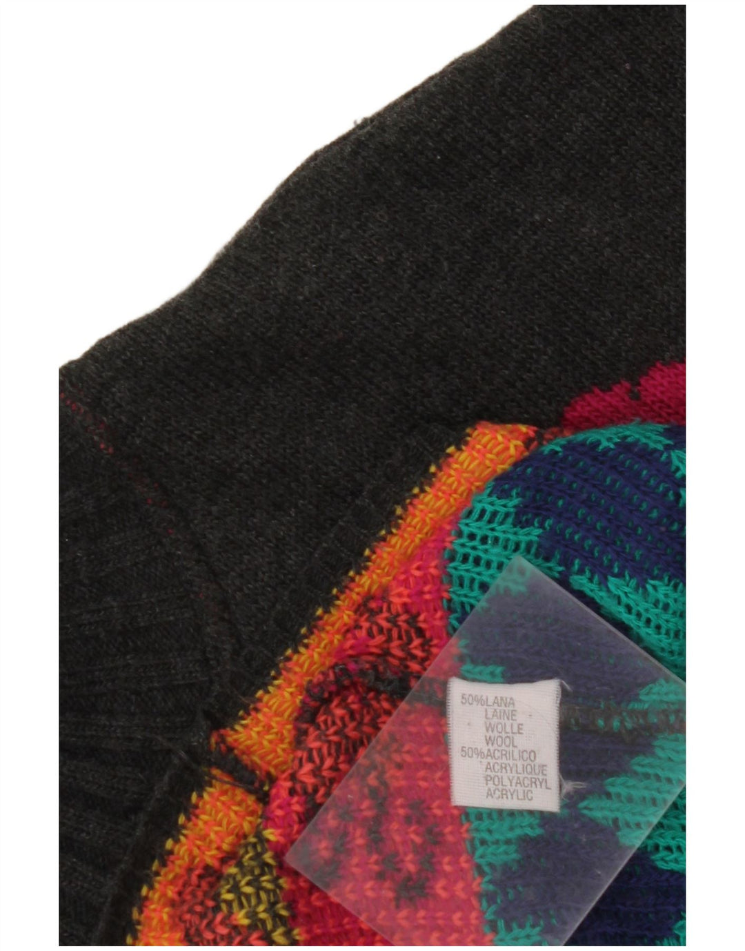 VINTAGE Womens Turtle Neck Jumper Sweater UK 18 XL Multicoloured Geometric