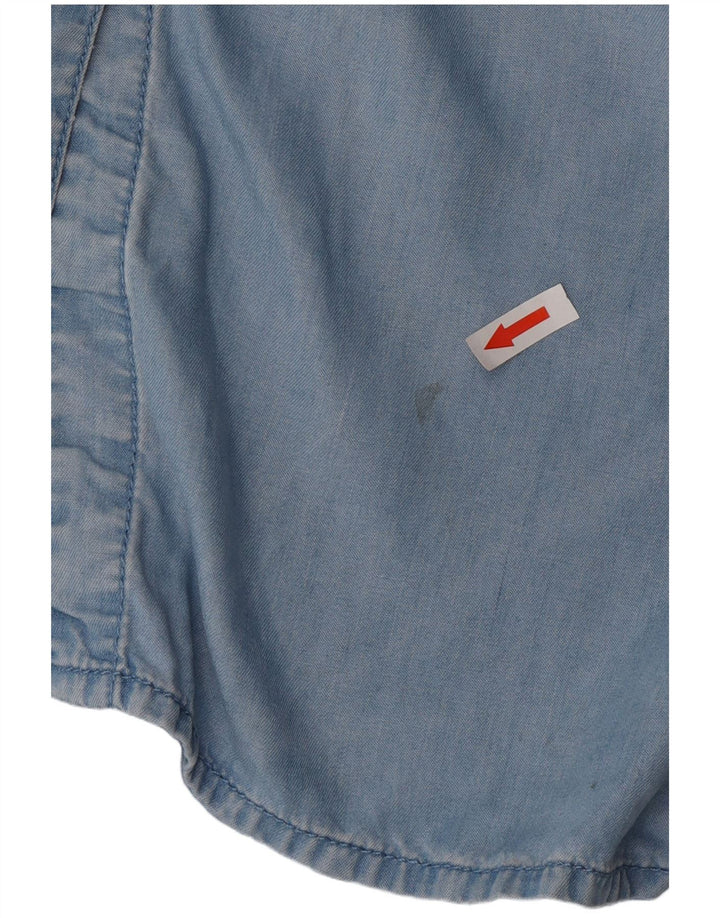 Marks & Spencer Kvinders Oversized Kortærmet Skjortekjole UK 8 Small Blue