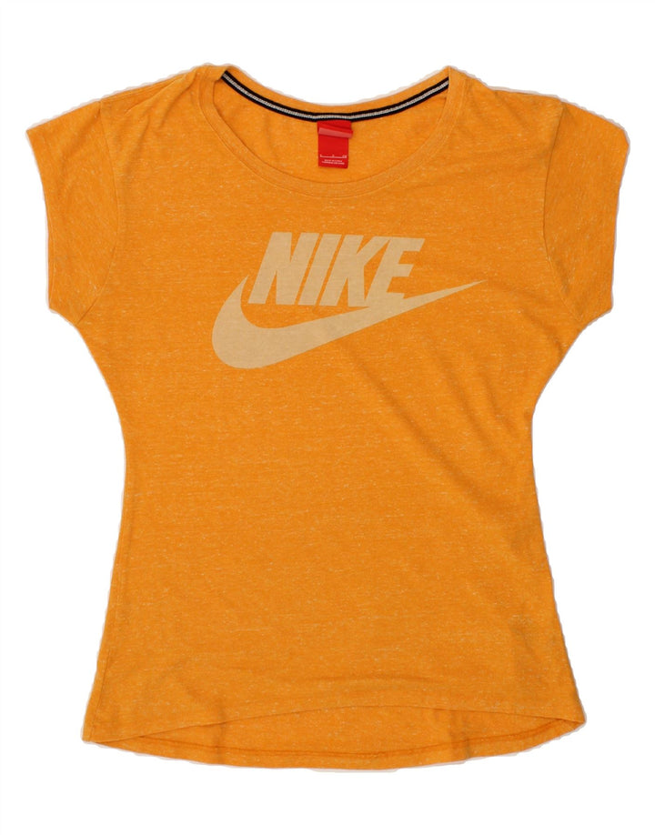 NIKE Womens Oversized Graphic T-Shirt Top UK 10 Small Yellow Flecked Vintage Nike and Second-Hand Nike from Messina Hembry 