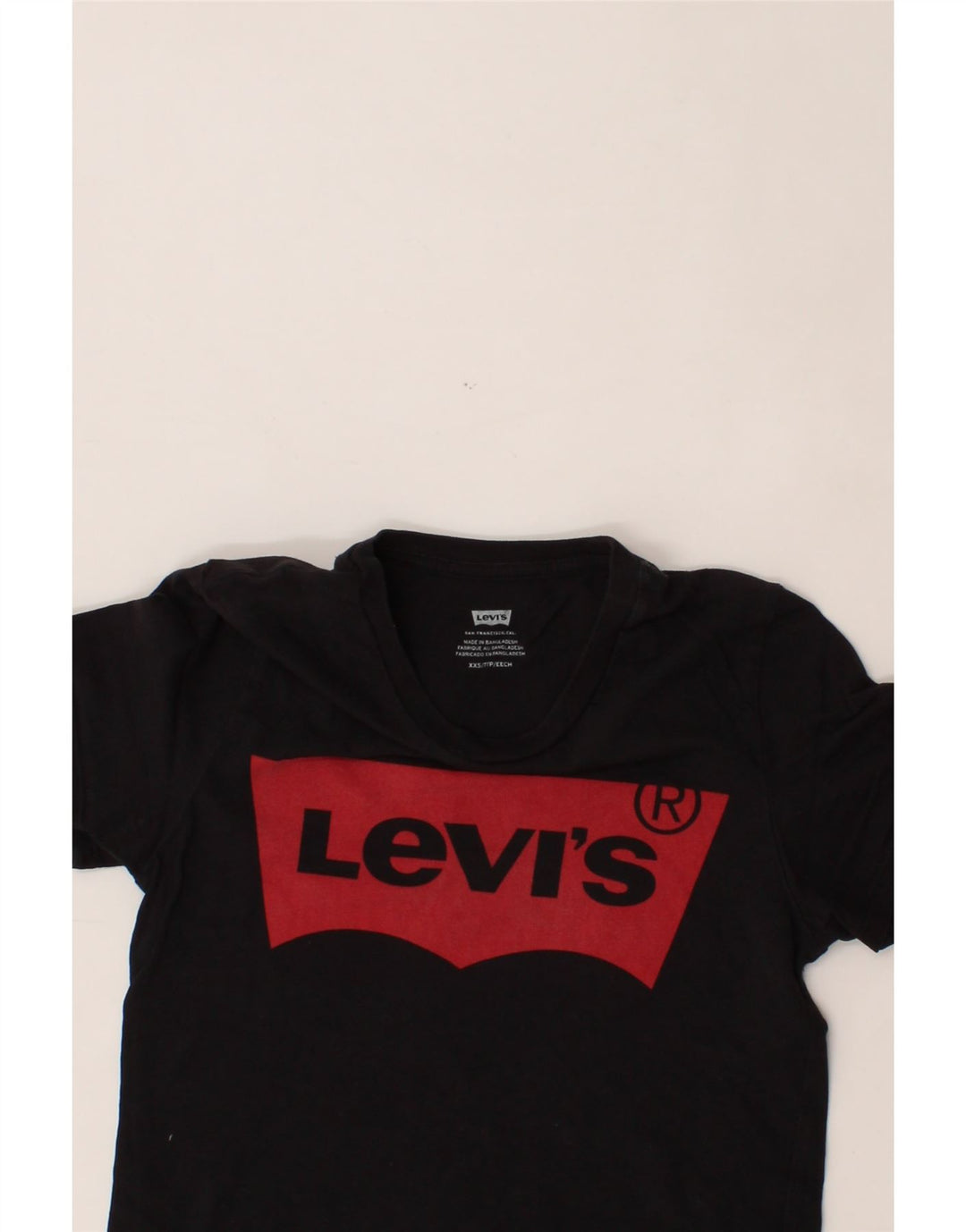 LEVI'S Womens Graphic T-Shirt Top UK 2 2XS Black Cotton Vintage Levi's and Second-Hand Levi's from Messina Hembry 
