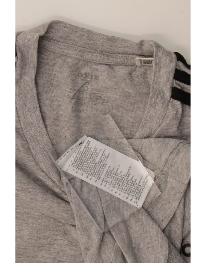 ADIDAS Herre T-Shirt Top Lille Grå Bomuld