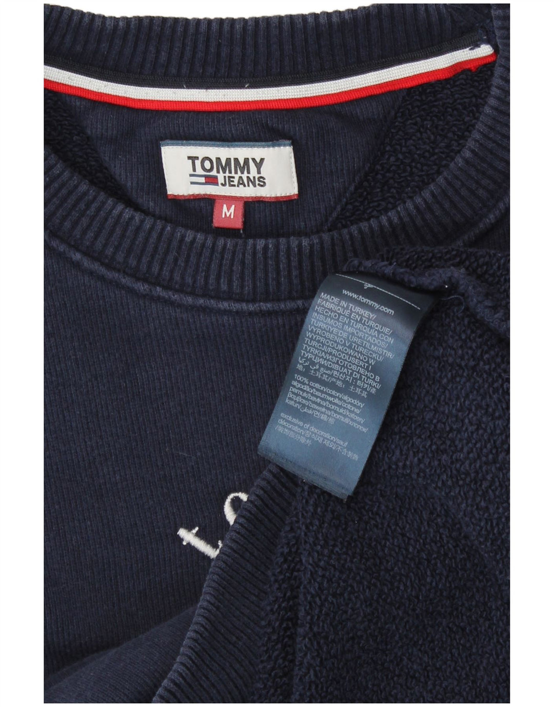 Tommy Hilfiger Dame Grafisk Sweatshirt Jumper UK 14 Medium Navy Blue