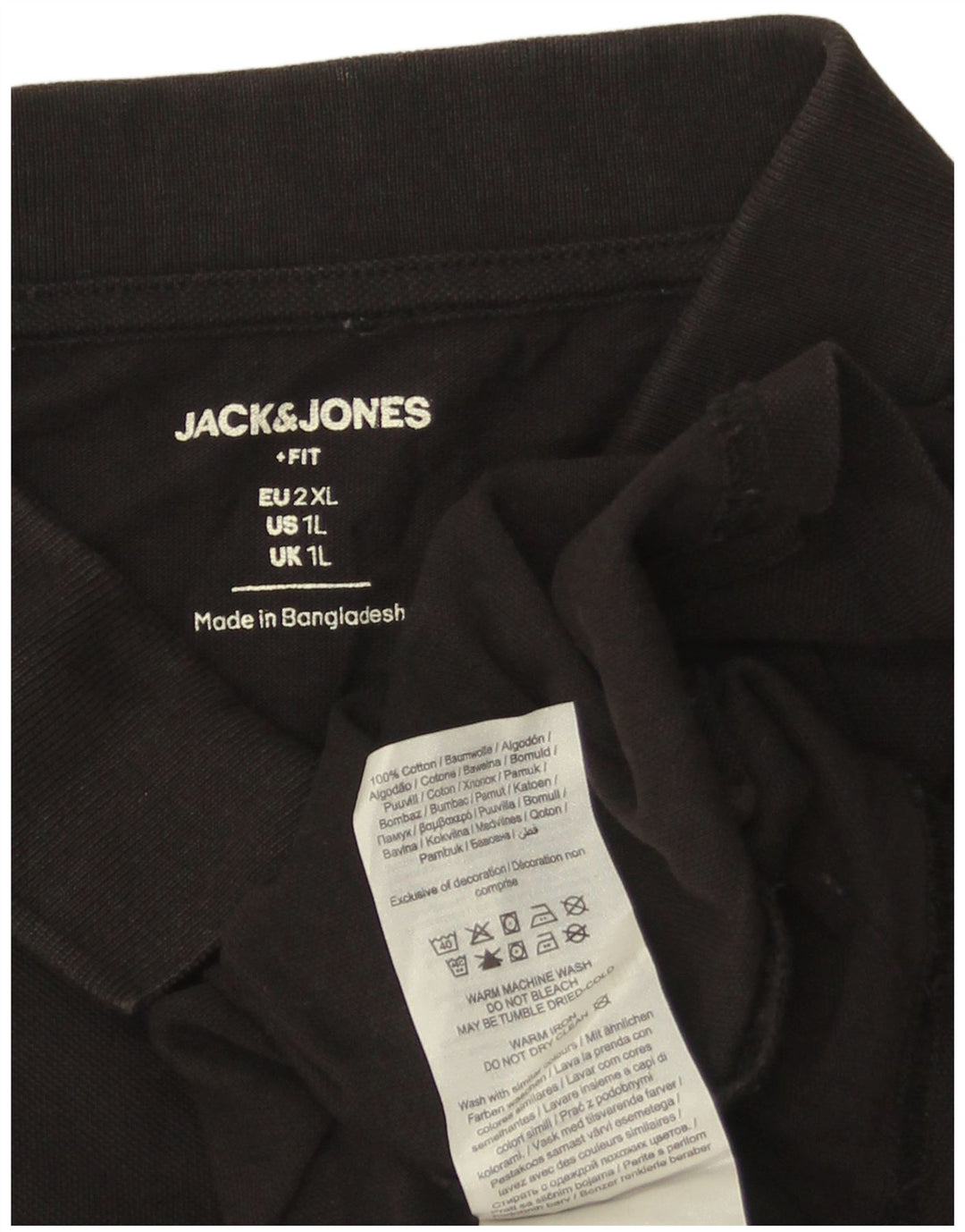 JACK & JONES Poloshirt til mænd XL Sort bomuld