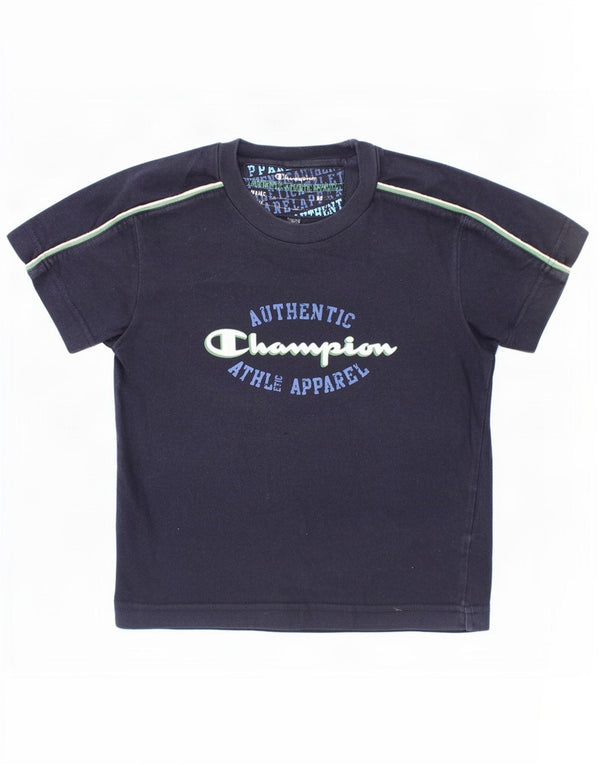 Champion drenge grafisk T-shirt top 5-6 år XS marineblå bomuld