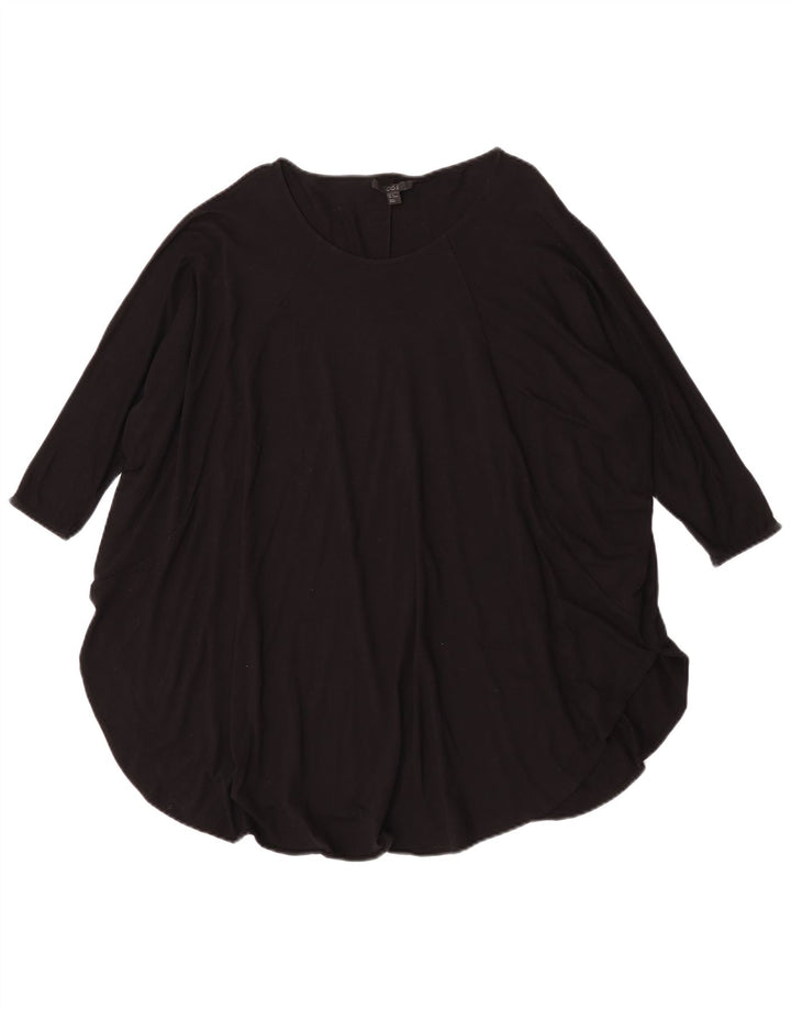 Cos Dame 3/4 ærmet Oversized Tunika Top UK 14 Medium Sort Viscose