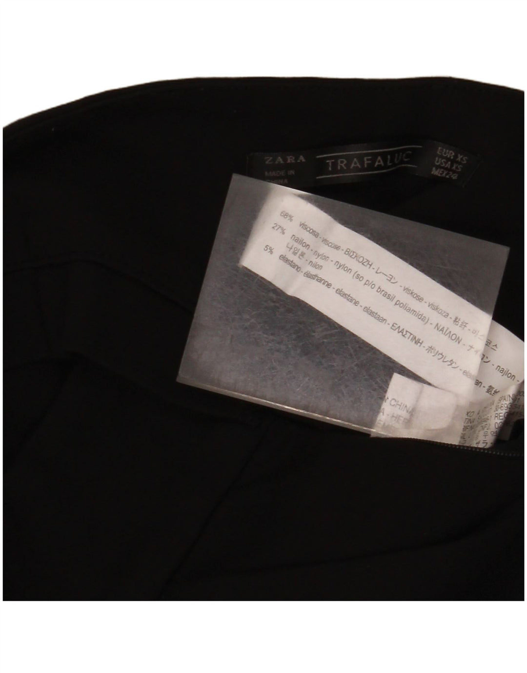 ZARA højtaljede fritidsshorts til kvinder XS W24 Sort viskose