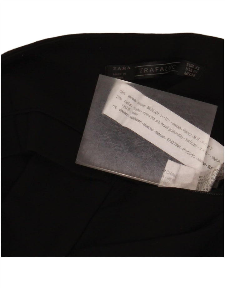 ZARA højtaljede fritidsshorts til kvinder XS W24 Sort viskose