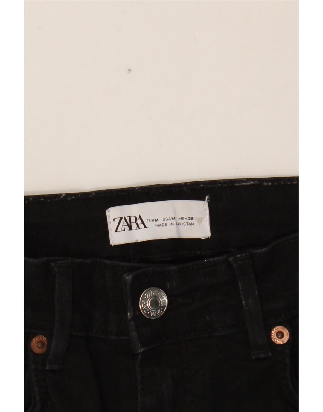 Zara Dame Skinny Jeans Medium W28 L26 Sort