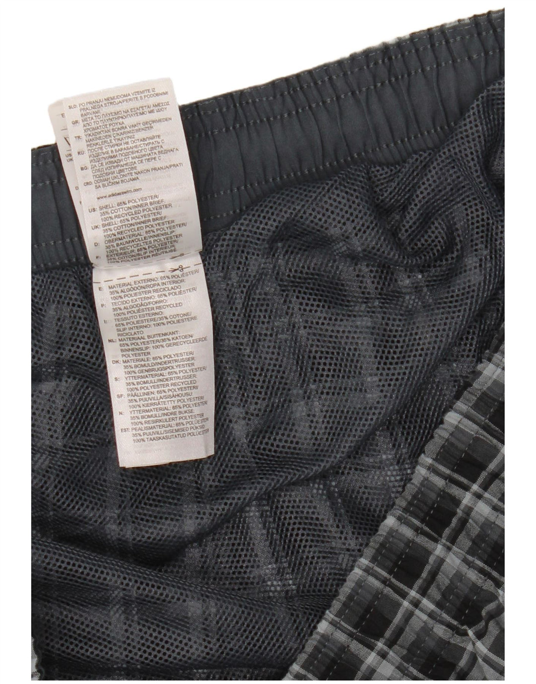 Adidas badeshorts til mænd XL marineblå ternet polyester