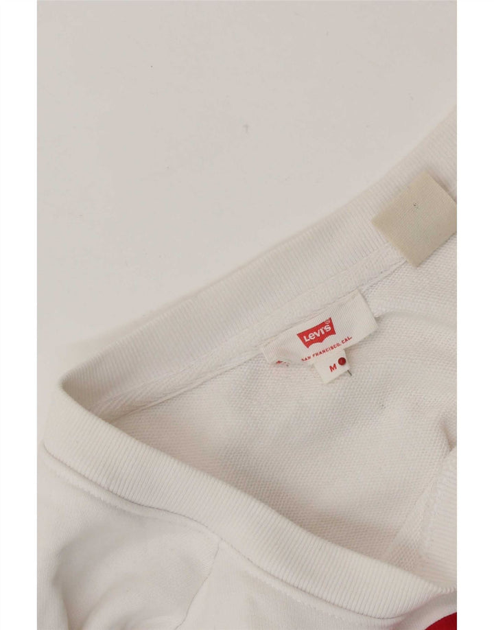 Levi's Dame grafisk sweatshirt Jumper UK 14 Medium White
