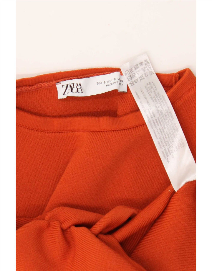Zara Langærmet Bolero Top UK 8 Small Orange Polyester