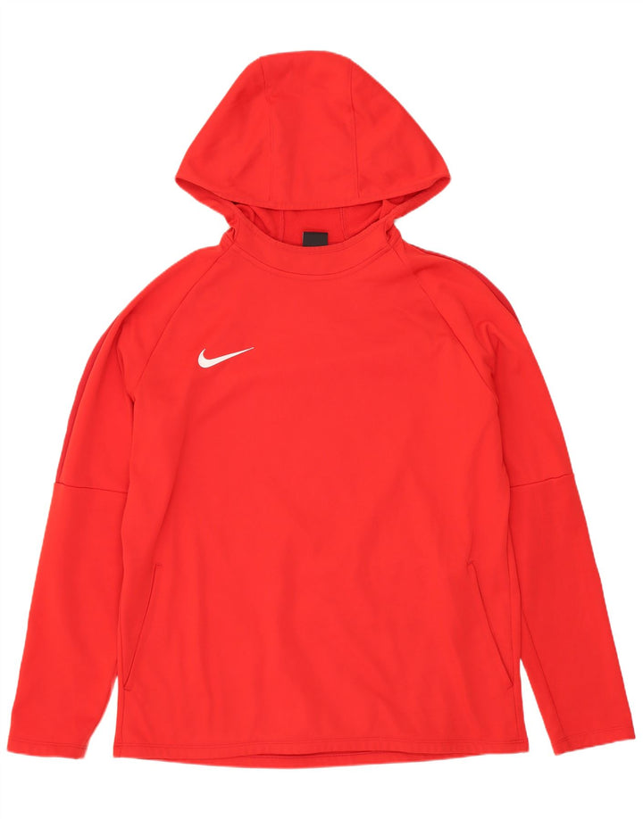 NIKE Herre Dri Fit grafisk hættetrøje Jumper Stor rød polyester