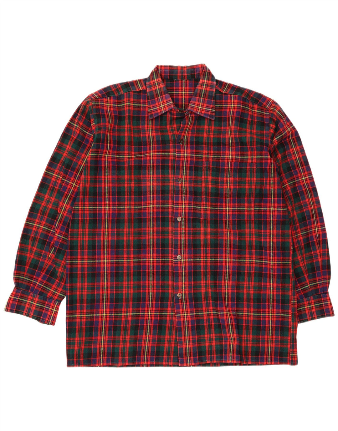 Vintage flannelskjorte til mænd, medium rød ternet