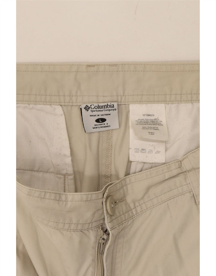 COLUMBIA Mens Cargo Shorts Large W36  Beige Cotton Vintage Columbia and Second-Hand Columbia from Messina Hembry 