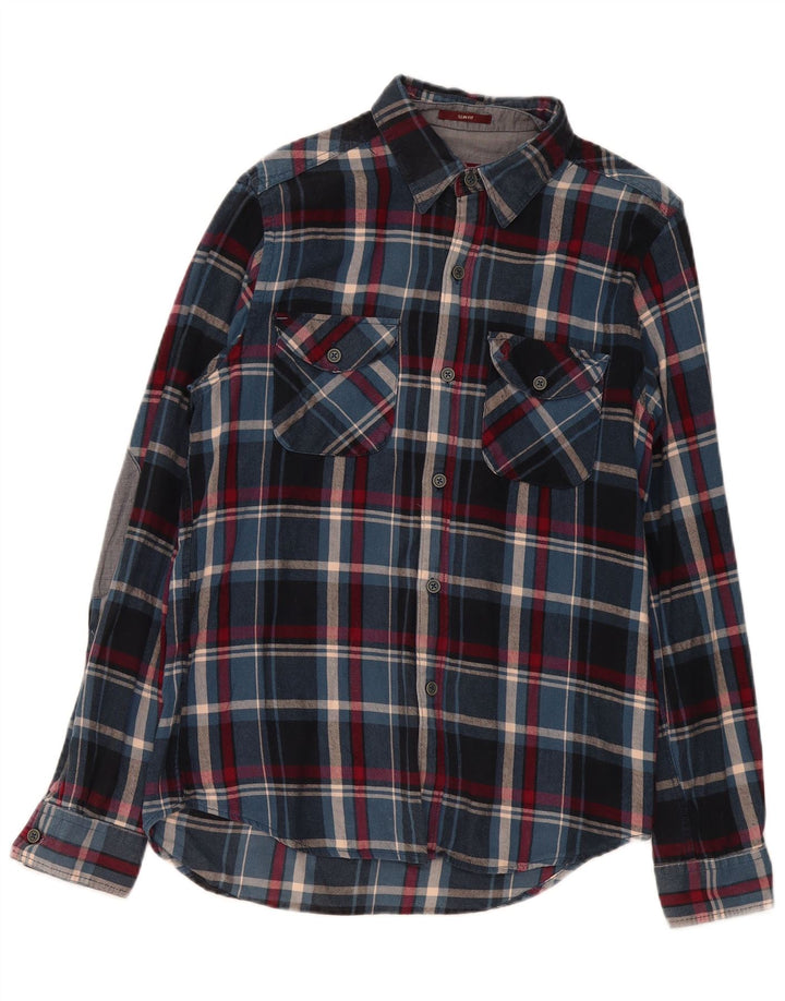 Marlboro Classics Herre Slim Fit Flanelskjorte Medium Navy Blue Check