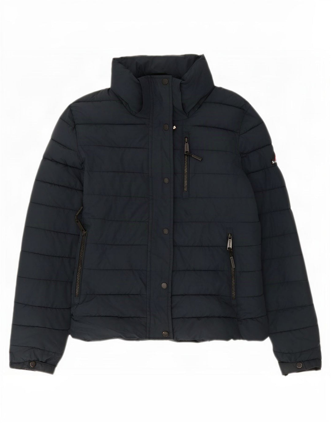 Superdry polstret jakke til kvinder UK 10 Lille marineblå polyester