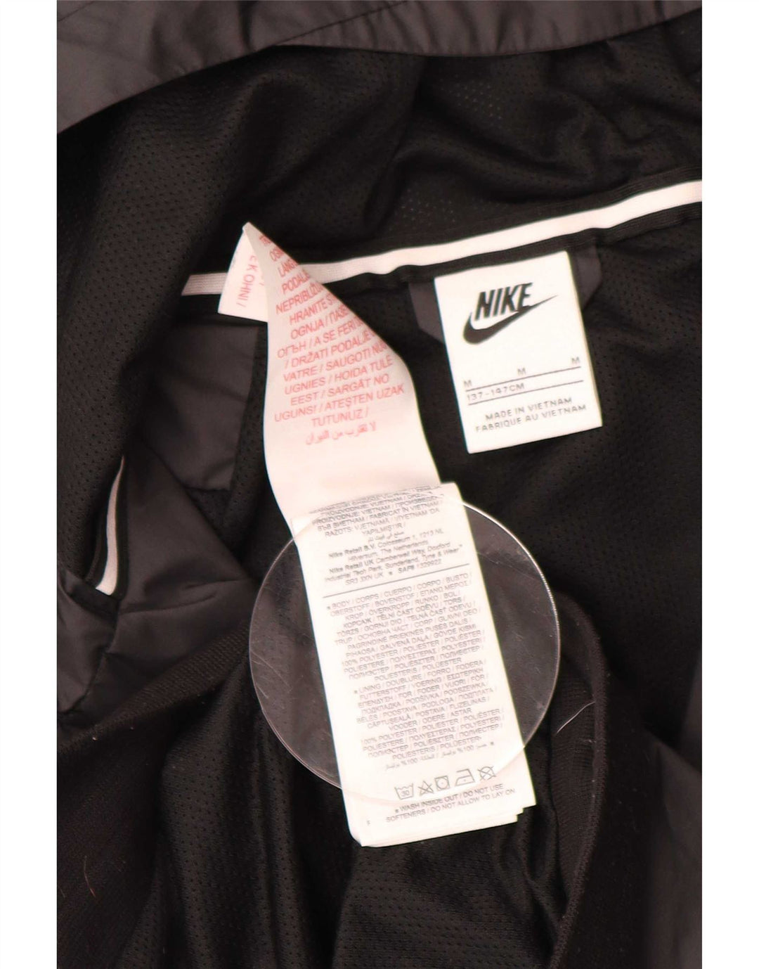 Nike Regnjakke med hætte til drenge 10-11 år Medium Sort Polyester