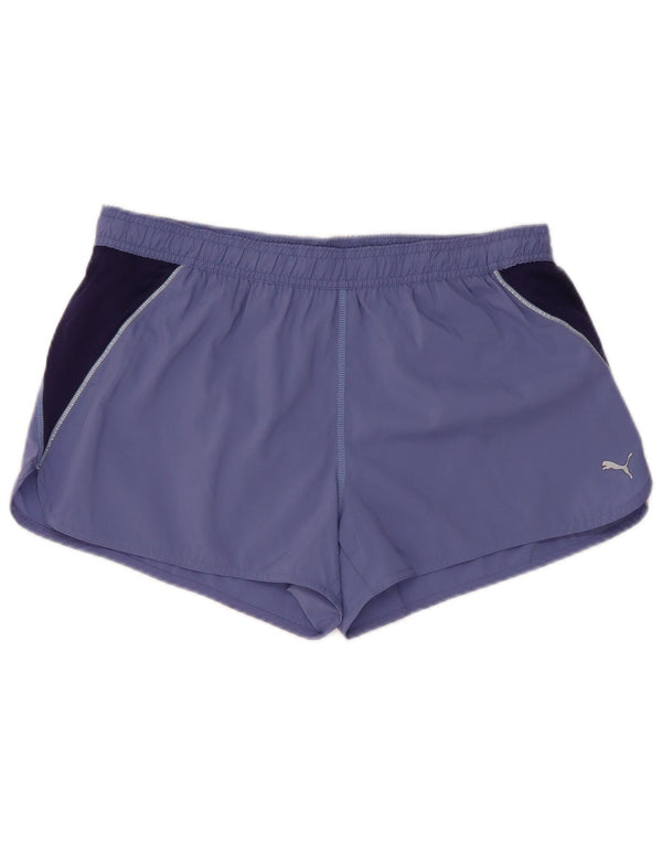 Puma Sportsshorts til kvinder UK 14 Large Purple Colourblock Polyester