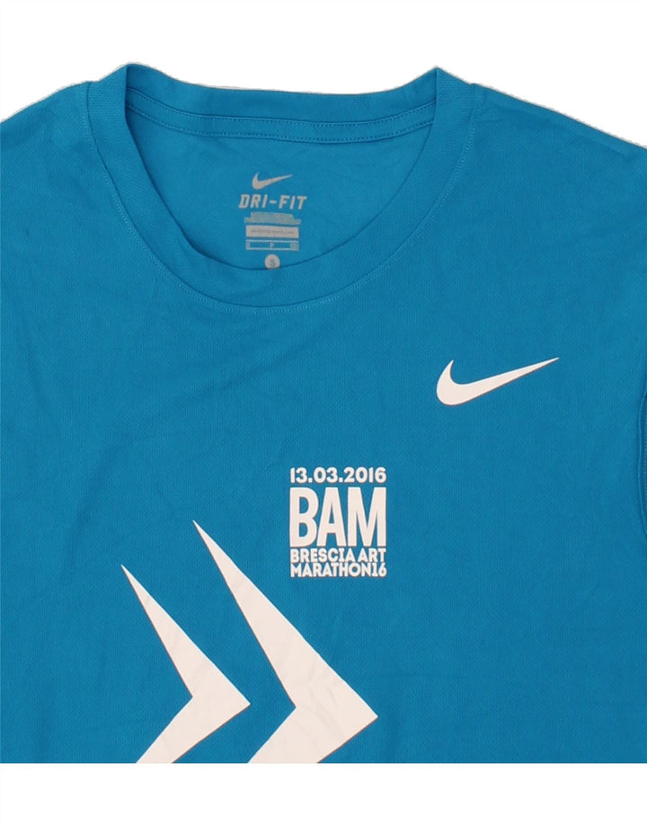 NIKE Mens Dri Fit Graphic Vest Top Small Blue Vintage Nike and Second-Hand Nike from Messina Hembry 