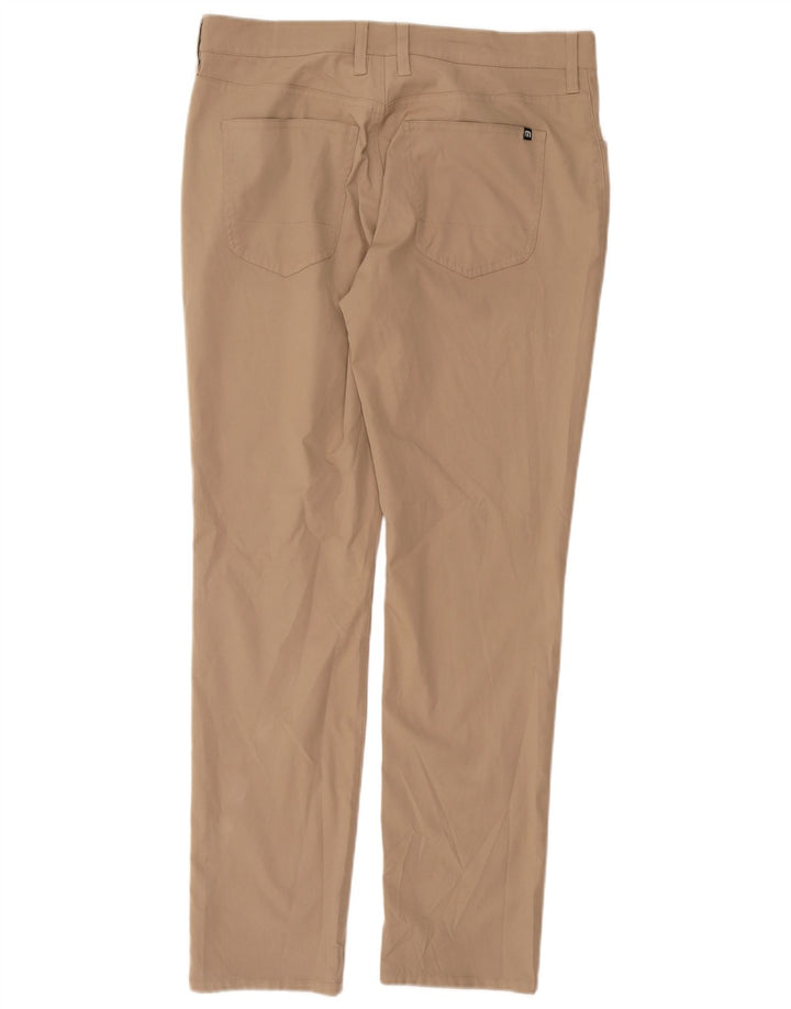 Vintage Slim Casual Bukser til mænd W33 L31 Beige Polyester