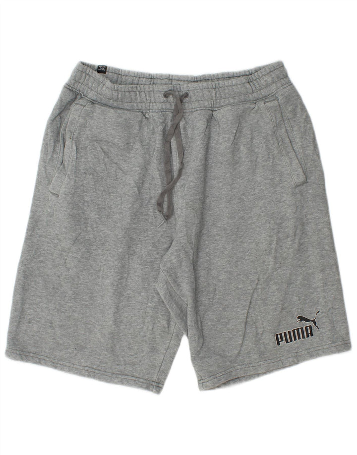 PUMA Sportshorts til mænd, mellemgrå flækket bomuld