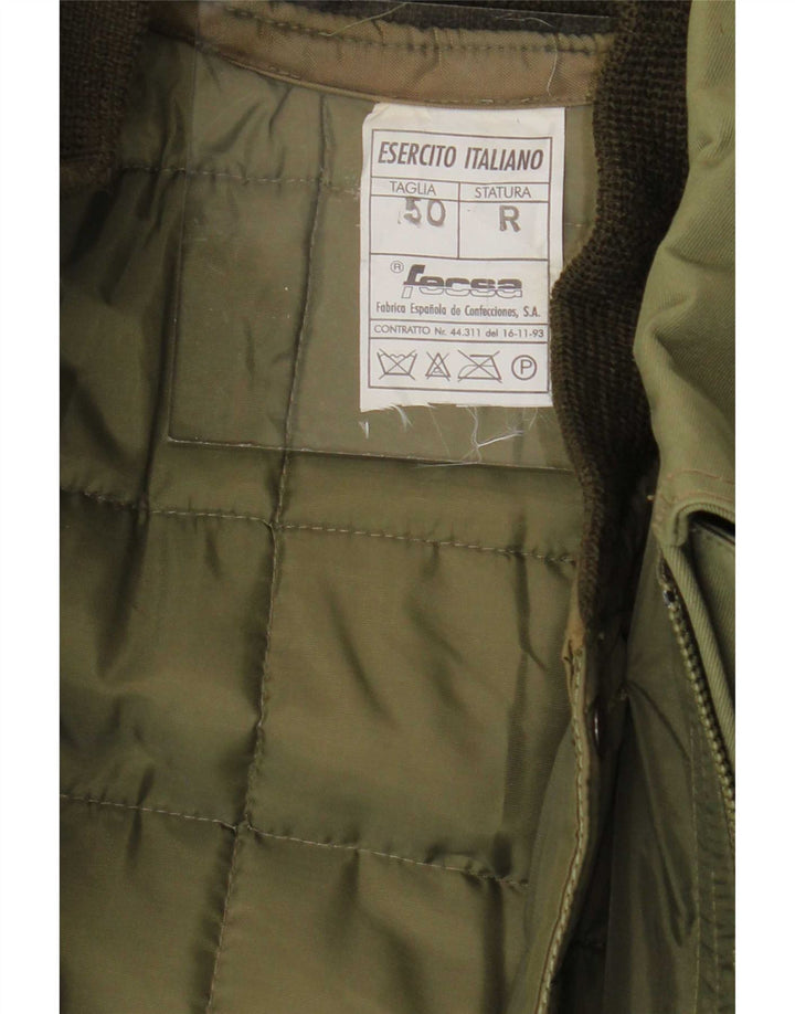 Vintage Herre Military Jacket IT 50 Large Khaki