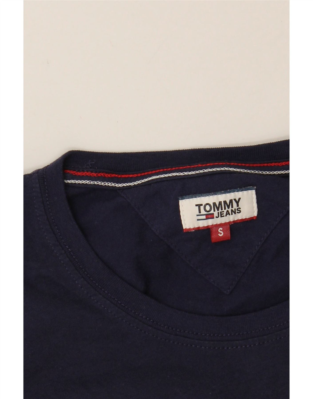 TOMMY HILFIGER Womens Graphic T-Shirt Top Small Navy Blue Cotton Vintage Tommy Hilfiger and Second-Hand Tommy Hilfiger from Messina Hembry 