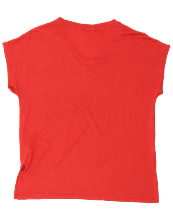 ORVIS Womens Oversized T-Shirt Top UK 10 Small Red Polyester Vintage Orvis and Second-Hand Orvis from Messina Hembry 
