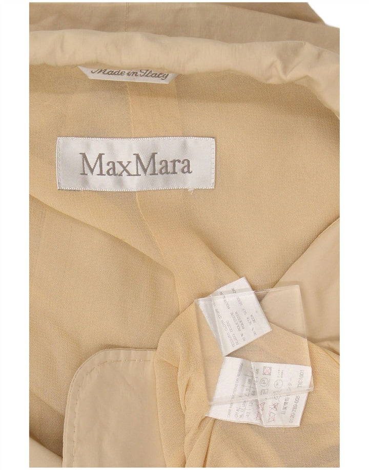 Max Mara Dame 2 Button Blazer Jacket UK 14 Large Beige Polyester