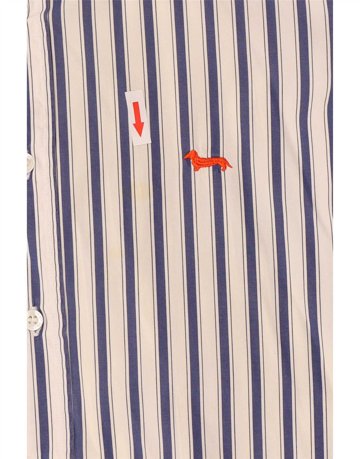 Harmont & Blaine Mens Shirt Large Blue Striped Cotton