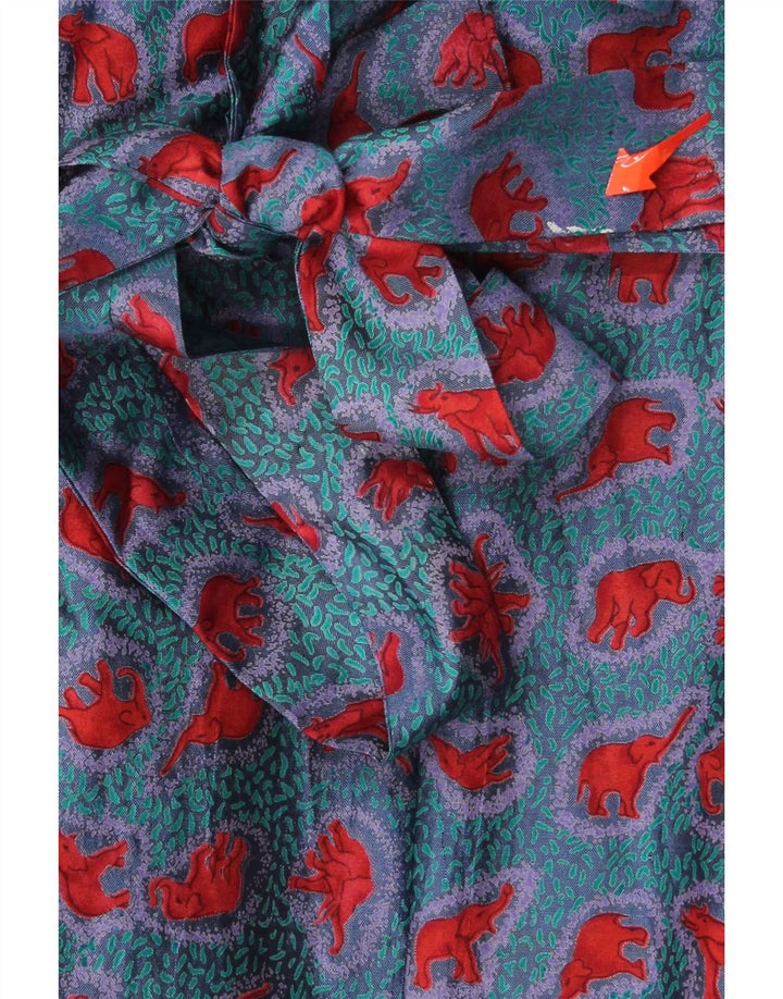 VINTAGE Womens Abstract Pattern Wrap Dress UK 16 Large Blue Vintage Vintage and Second-Hand Vintage from Messina Hembry 