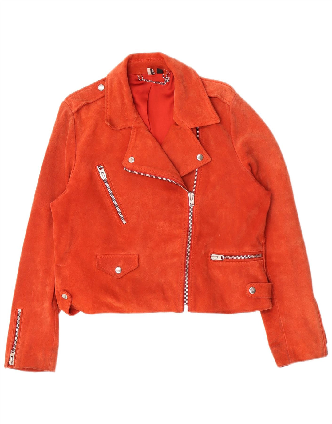 Topshop Dame Ruskind Biker Jacket UK 16 Large Pink Læder