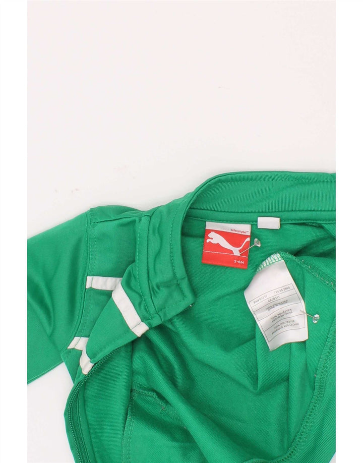 Puma Baby Boys træningsdragt topjakke 3-6 måneder Grøn Colourblock Polyester