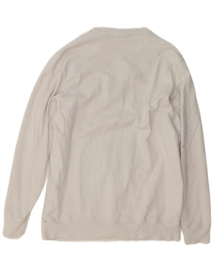 Diesel Herre Grafisk Sweatshirt Jumper XL Hvid Bomuld