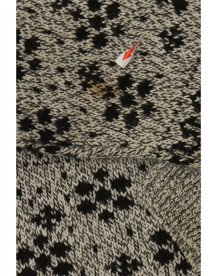 Cotton Republic Herre sweater med rund hals, Medium Grey Fair Isle
