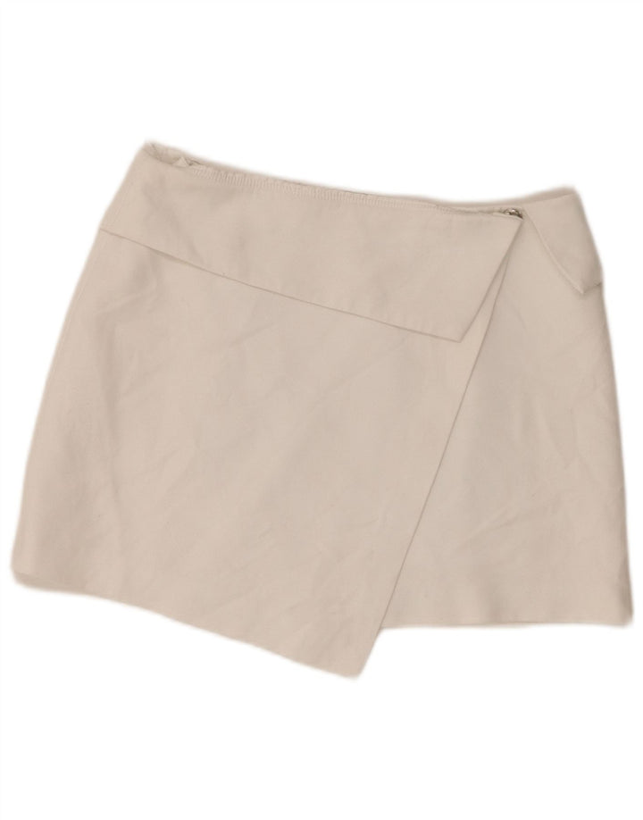 Zara Kvinders Mini Wrap Nederdel Medium W28 Hvid