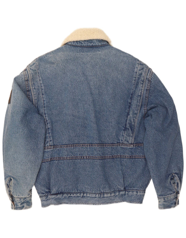 Mash Herre Sherpa Denim Flight Aviator Jacket IT 48/50 Medium Blue