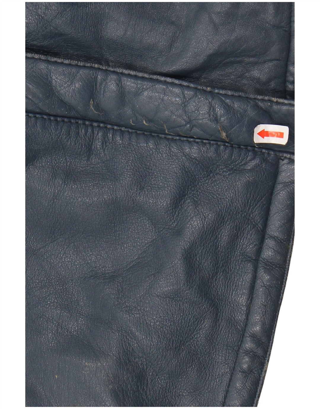 VINTAGE Dame Læderjakke IT 44 Medium Blue Læder