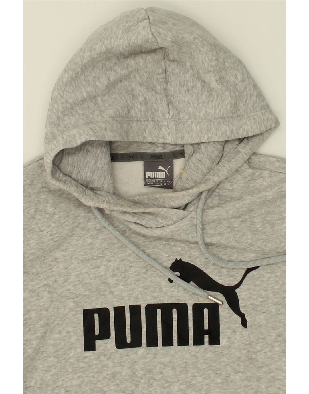 PUMA Womens Graphic Hoodie Jumper UK 12 Medium Grey Polyester Vintage Puma and Second-Hand Puma from Messina Hembry 