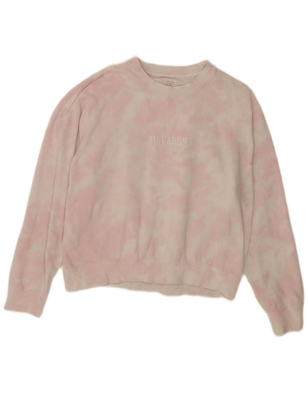 Billabong Womens Grafisk Sweatshirt Jumper UK 14 Medium Pink Tie Dye