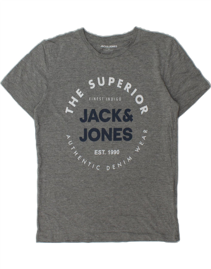 JACK & JONES Mens Graphic T-Shirt Top Medium Grey Cotton Vintage Jack & Jones and Second-Hand Jack & Jones from Messina Hembry 