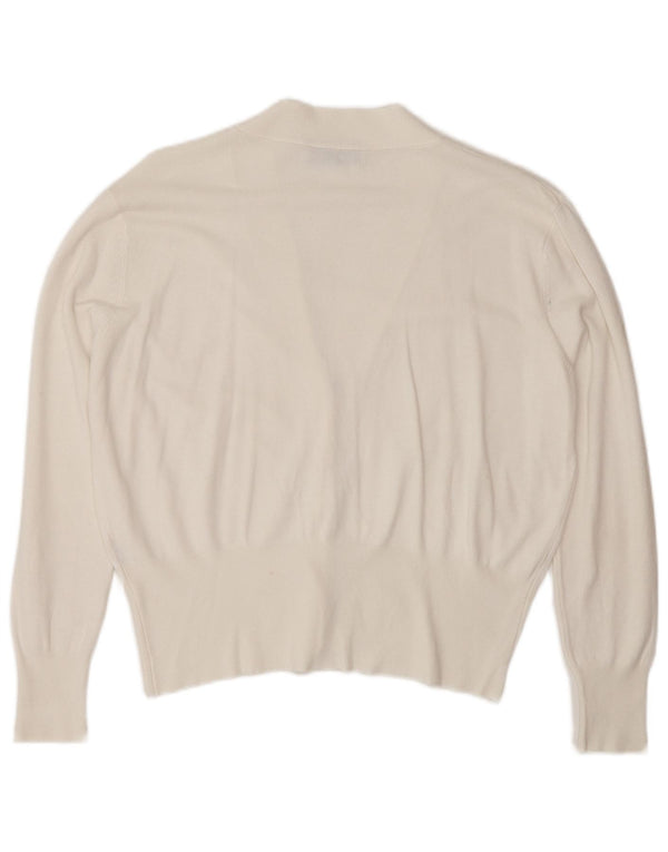 Zara Dame Cardigan Sweater UK 14 Medium White